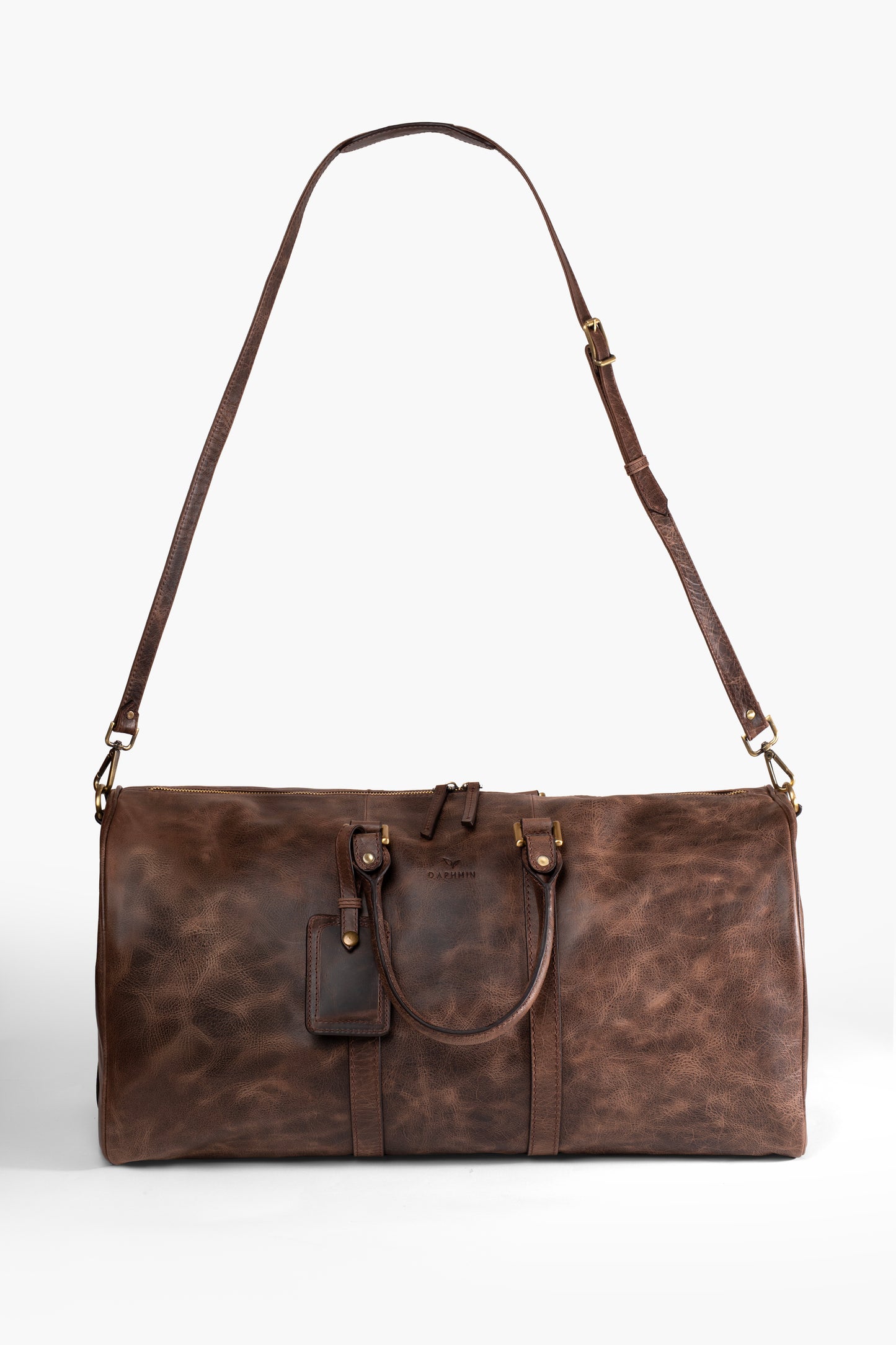 Daphmin Leather Weekender – Kahverengi Hakiki Deri Seyahat Çantası