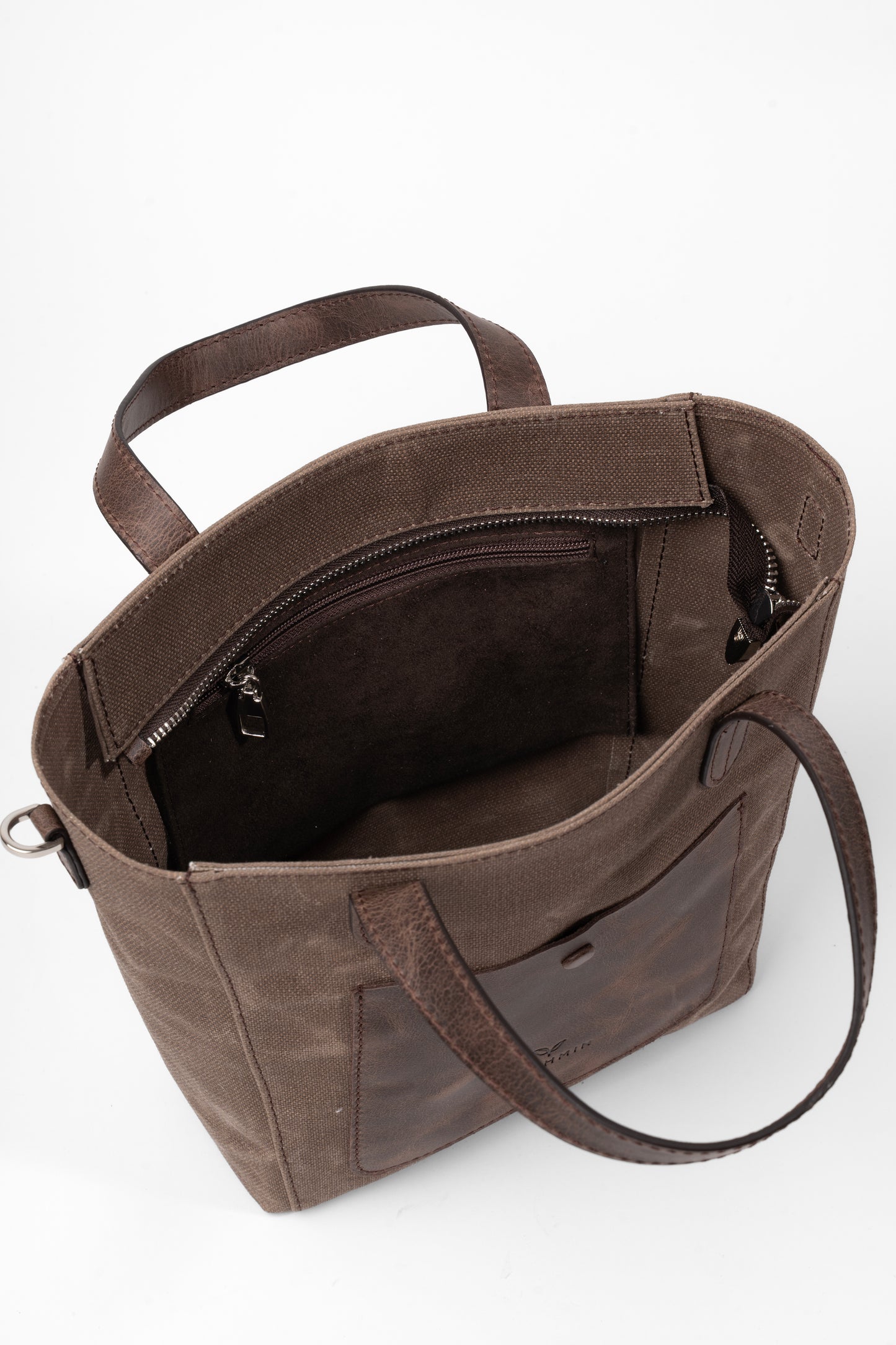 Daphne Flex Small Kanvas Tote - Kahverengi El ve Omuz Çantası (Hakiki Deri Garnili)