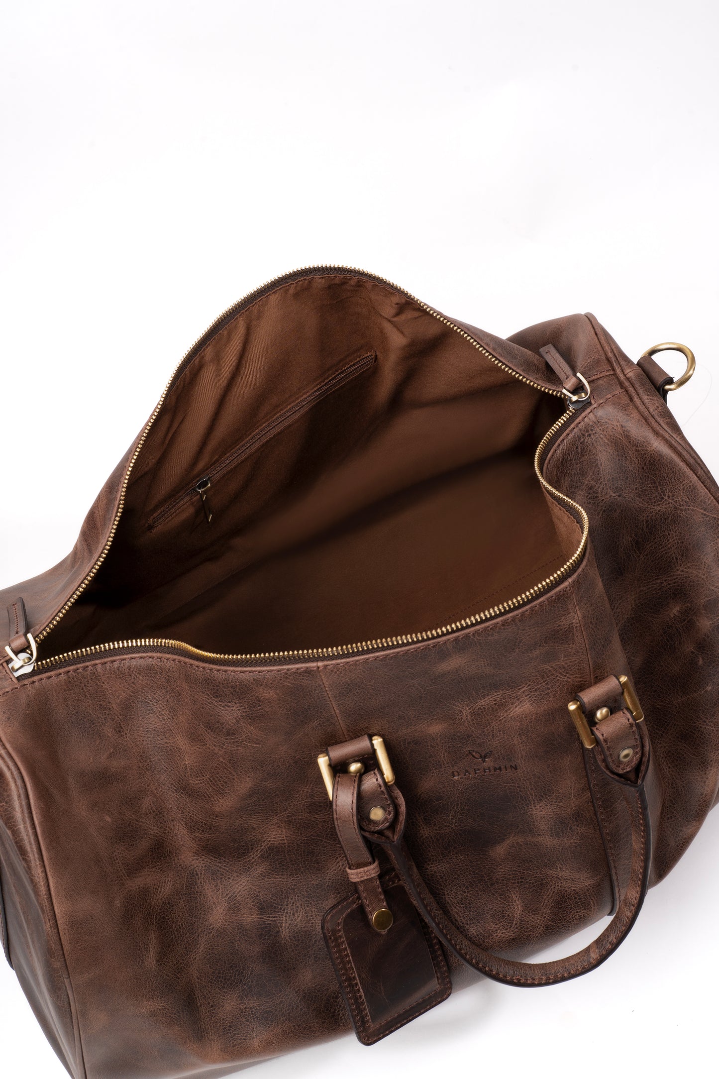 Daphmin Leather Weekender – Kahverengi Hakiki Deri Seyahat Çantası