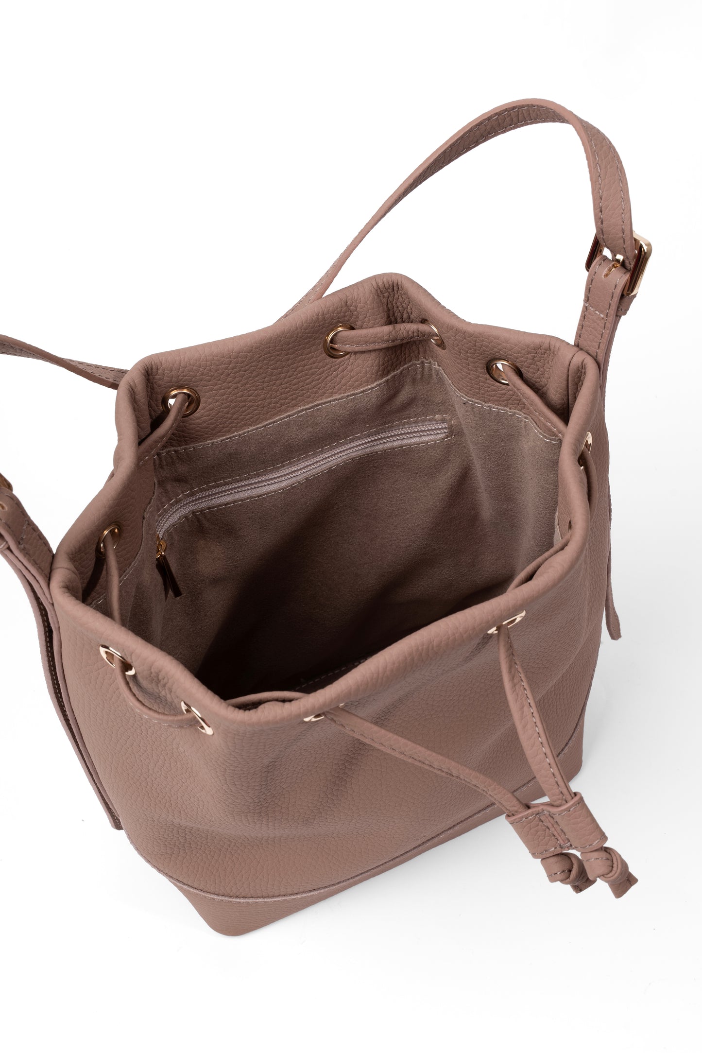 Sorella Bucket – Pudra Hakiki Deri Bucket Omuz Çantası