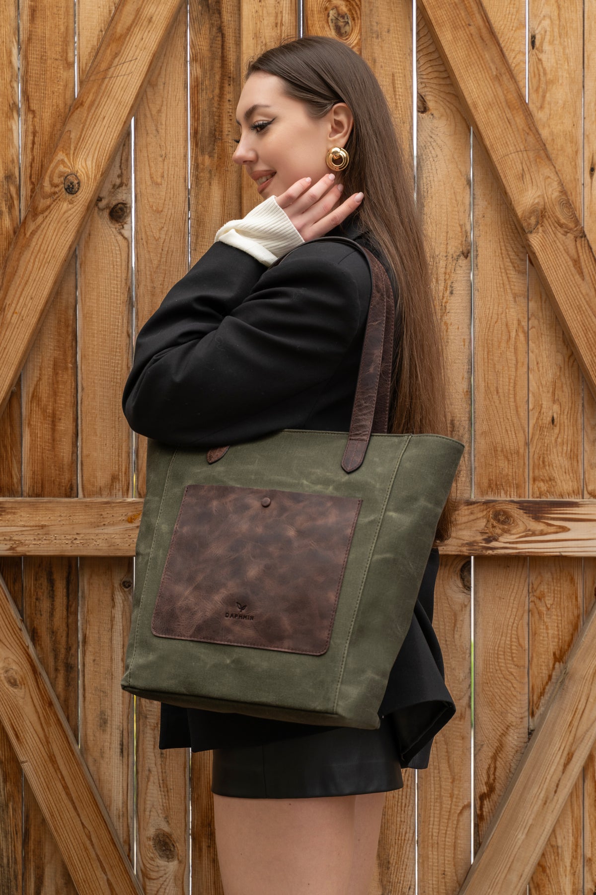 Daphne Everyday Large Kanvas – Haki, görsel 3