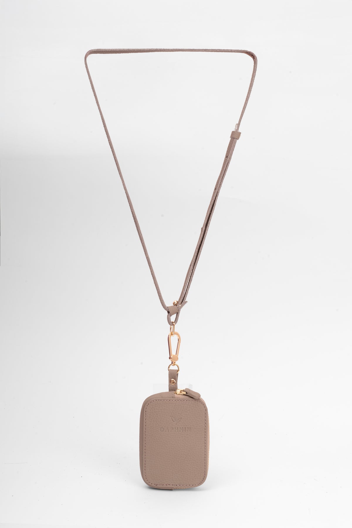 Mini Wallet with Shoulder Strap – Taupe