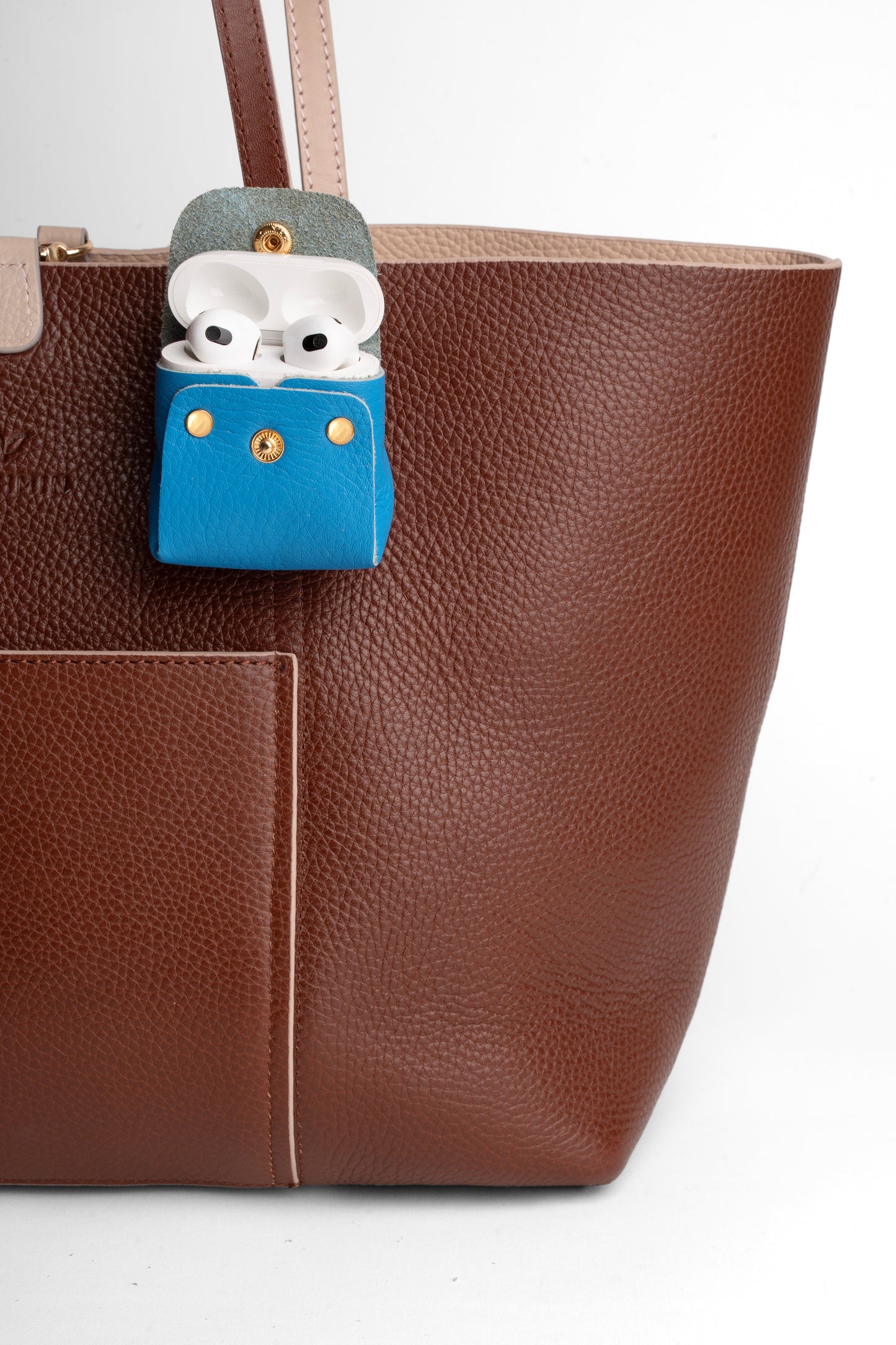 Deri AirPods Kılıfı - Mavi