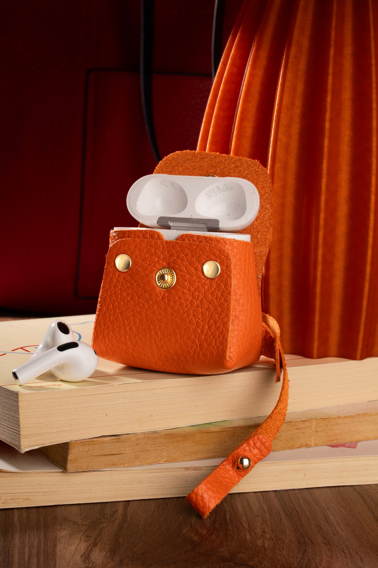 Deri AirPods Kılıfı - Turuncu