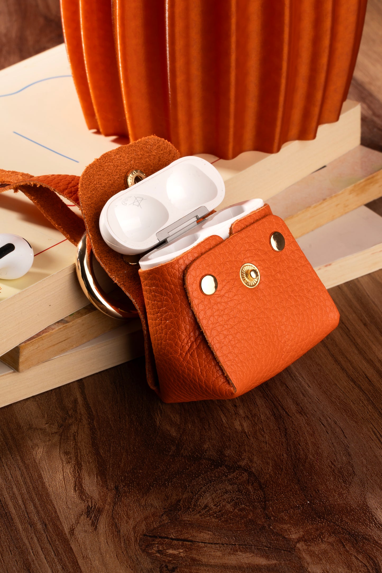 Deri AirPods Kılıfı - Turuncu