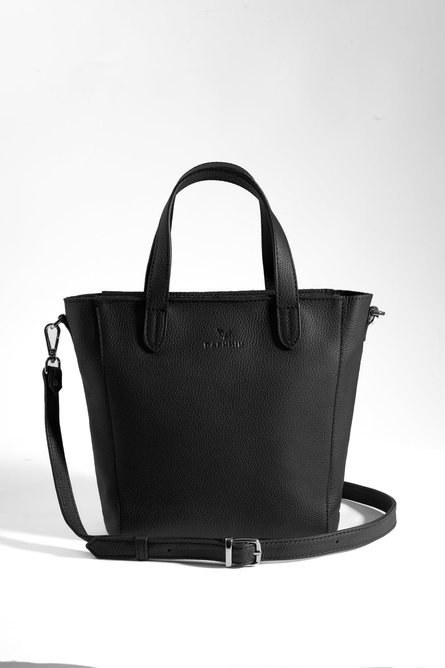 Daphne Flex Small Tote - Siyah Hakiki Deri El ve Omuz Çantası