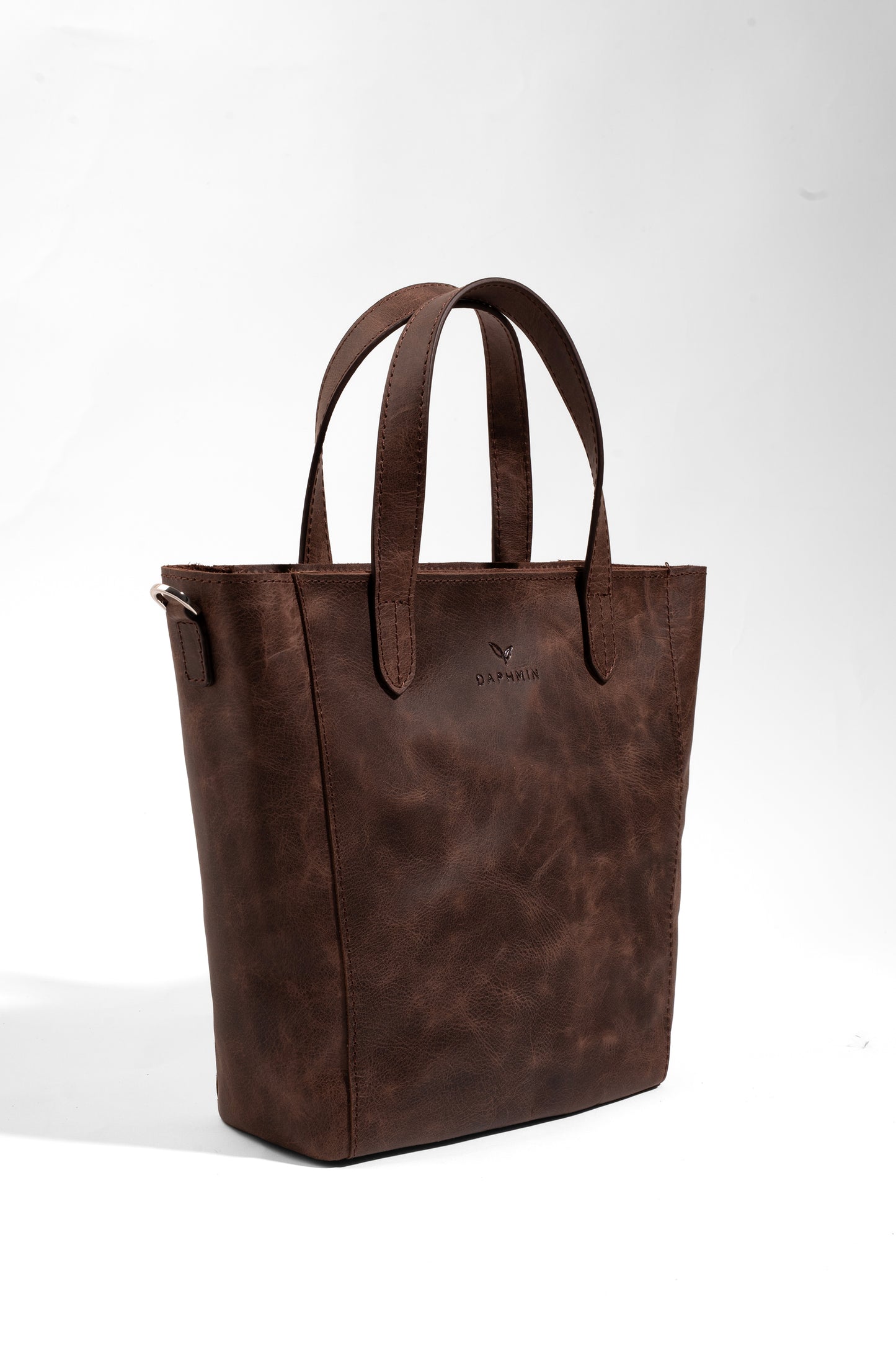 Daphne Flex Small Tote - Kahverengi Hakiki Deri El ve Omuz Çantası