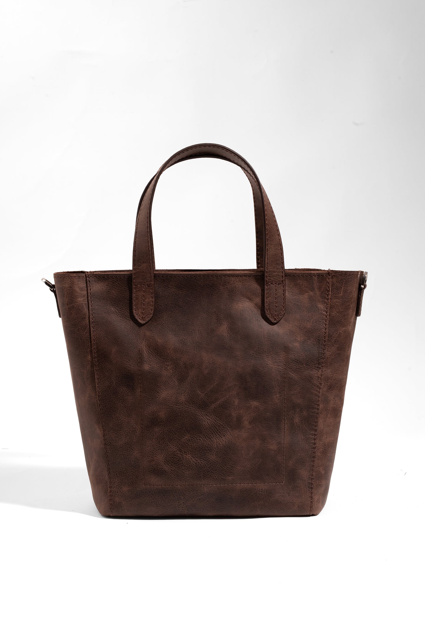 Daphne Flex Small Tote - Kahverengi Hakiki Deri El ve Omuz Çantası