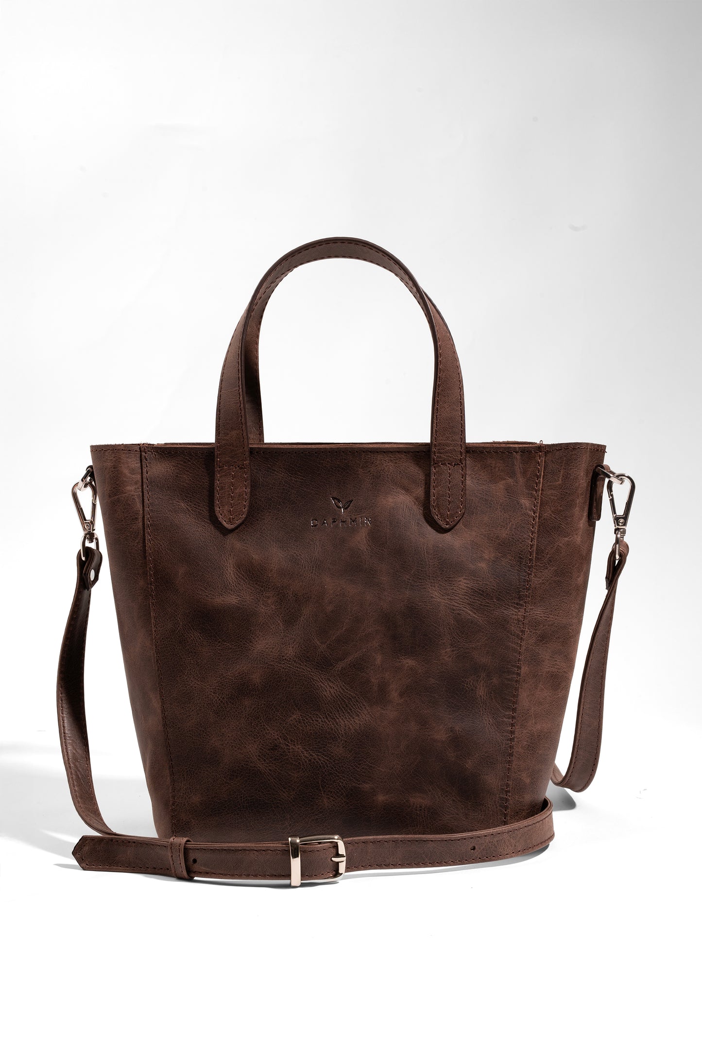 Daphne Flex Small Tote - Kahverengi Hakiki Deri El ve Omuz Çantası