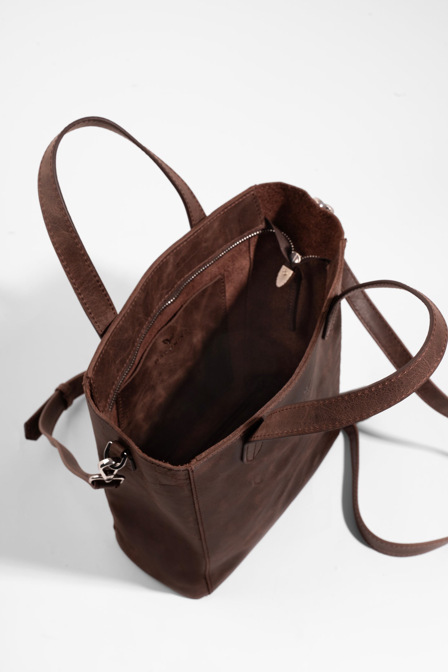 Daphne Flex Small Tote - Kahverengi Hakiki Deri El ve Omuz Çantası