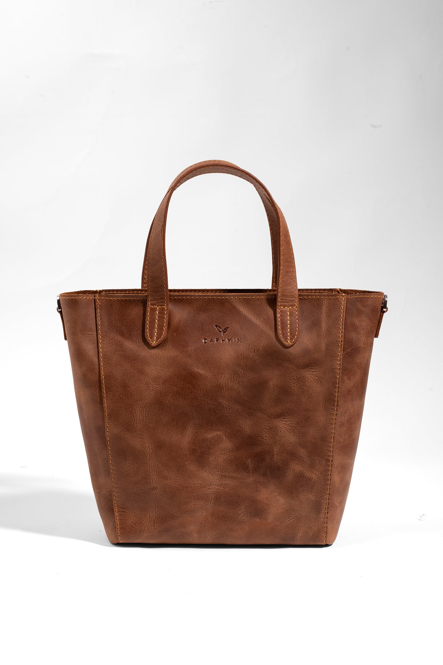Daphne Flex Small Tote - Taba Hakiki Deri El ve Omuz Çantası
