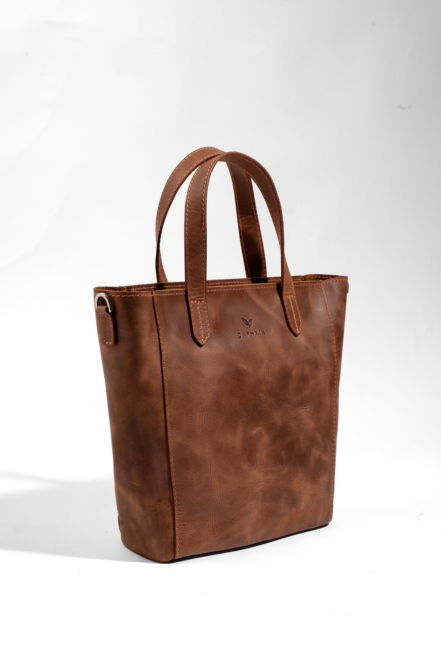 Daphne Flex Small Tote - Taba Hakiki Deri El ve Omuz Çantası