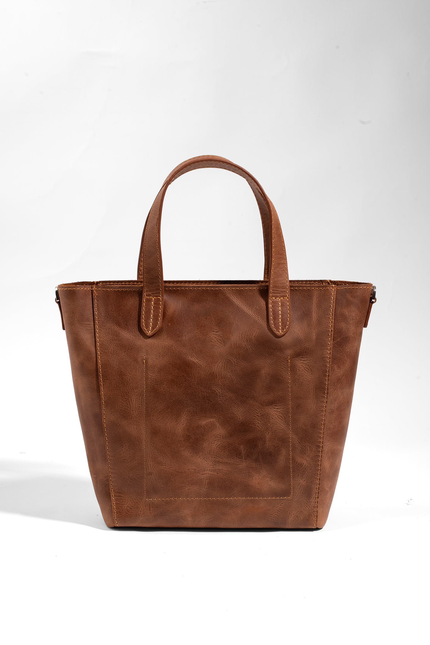 Daphne Flex Small Tote - Taba Hakiki Deri El ve Omuz Çantası