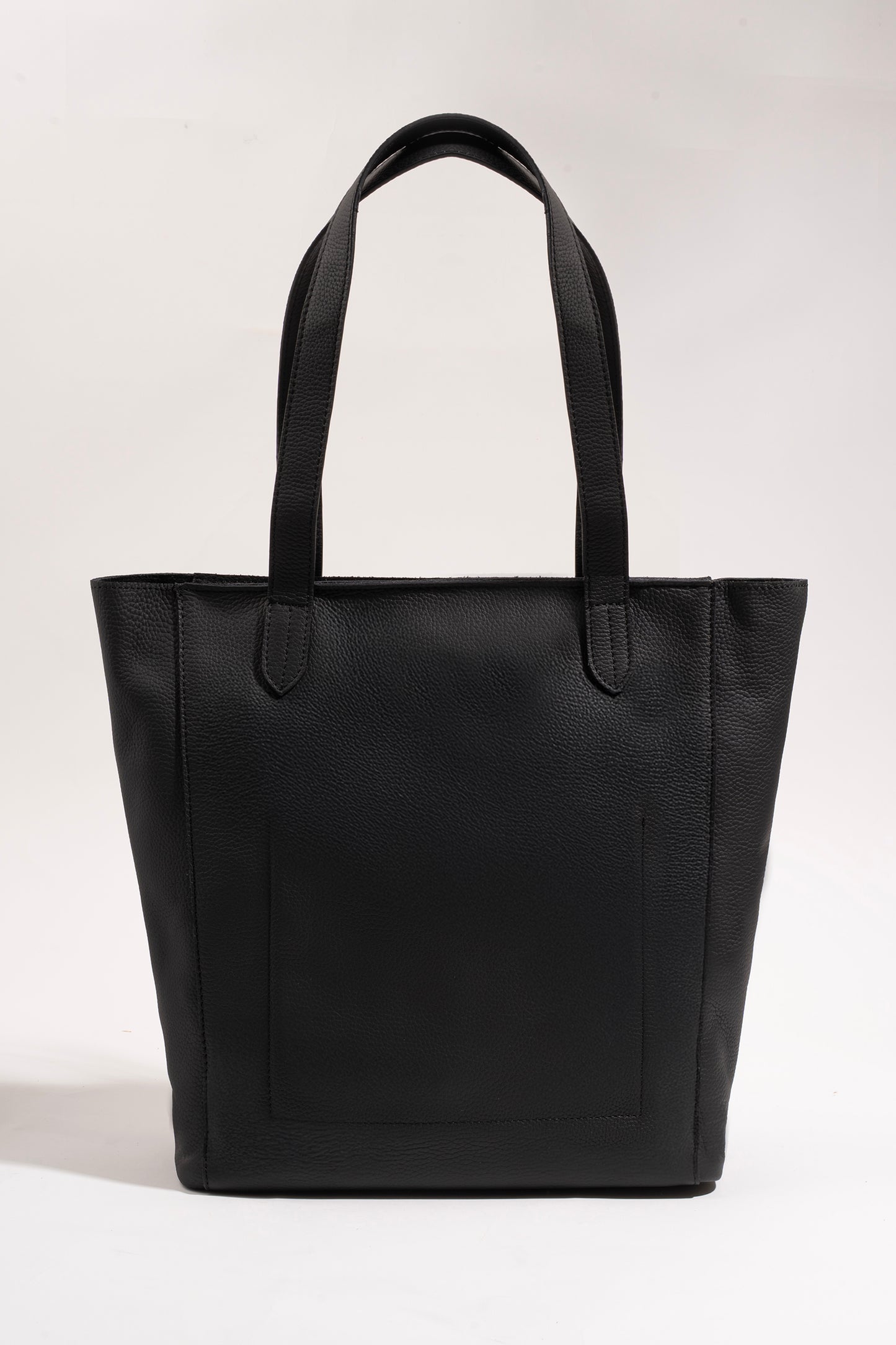 Daphne Everyday Large Tote - Siyah Hakiki Deri Omuz Çantası