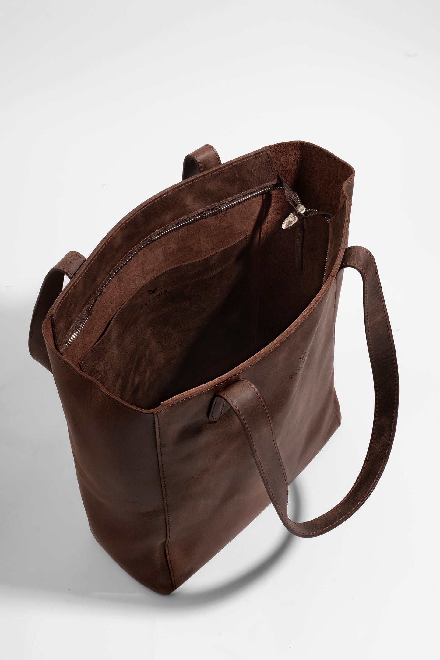Daphne Everyday Large Tote - Kahverengi Hakiki Deri Omuz Çantası