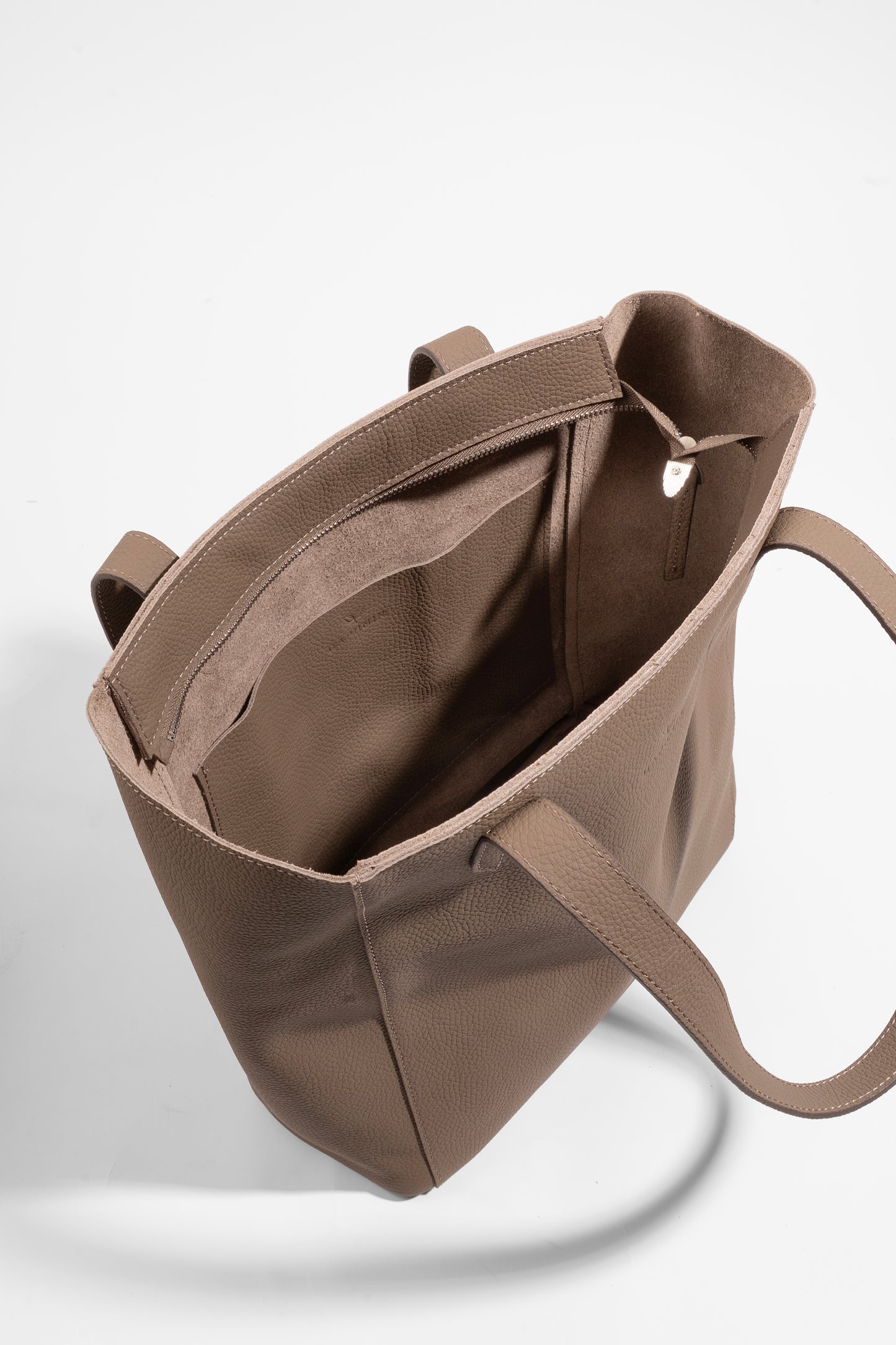 Daphne Everyday Large Tote - Vizon Hakiki Deri Omuz Çantası