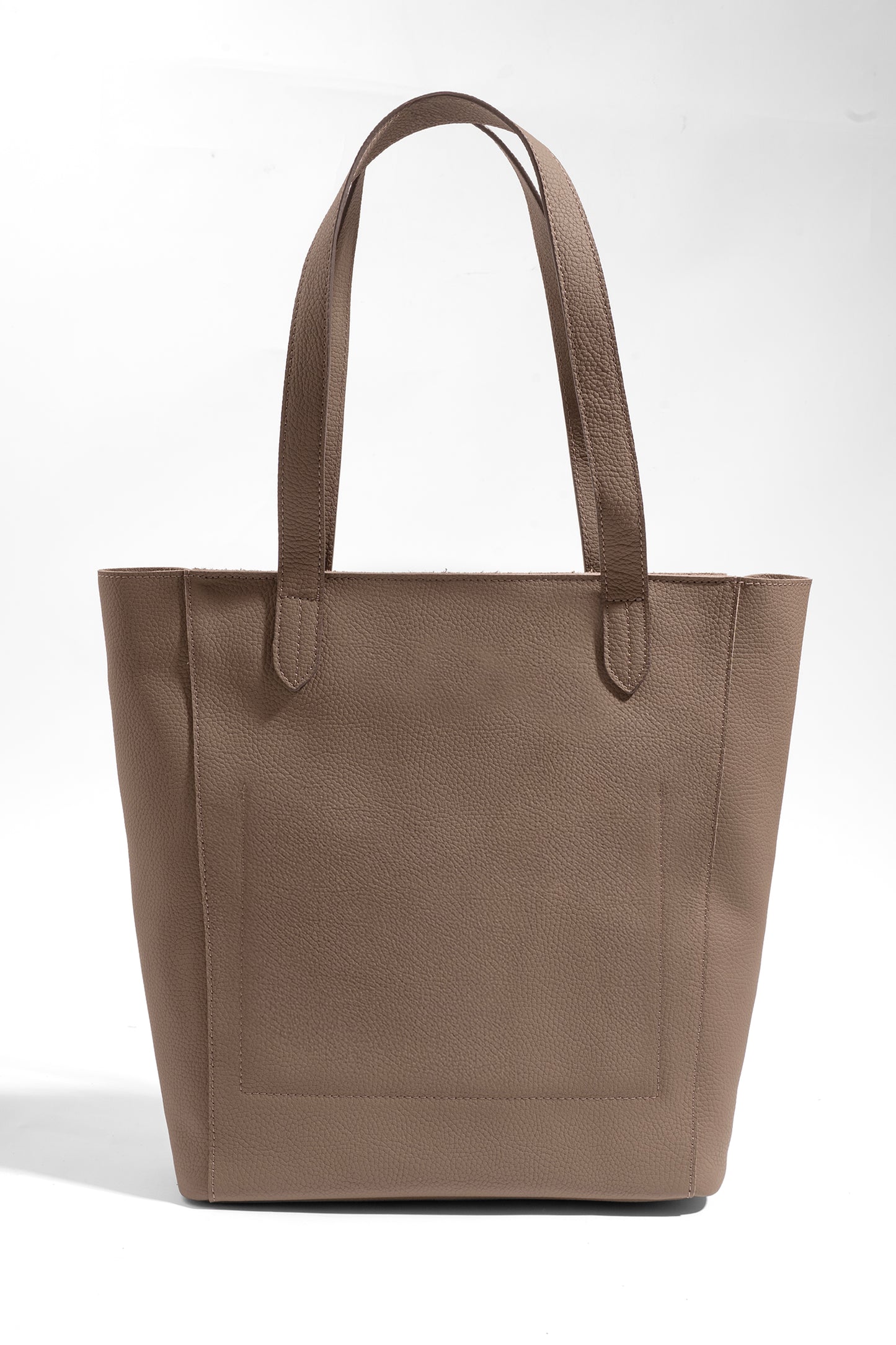 Daphne Everyday Large Tote - Vizon Hakiki Deri Omuz Çantası