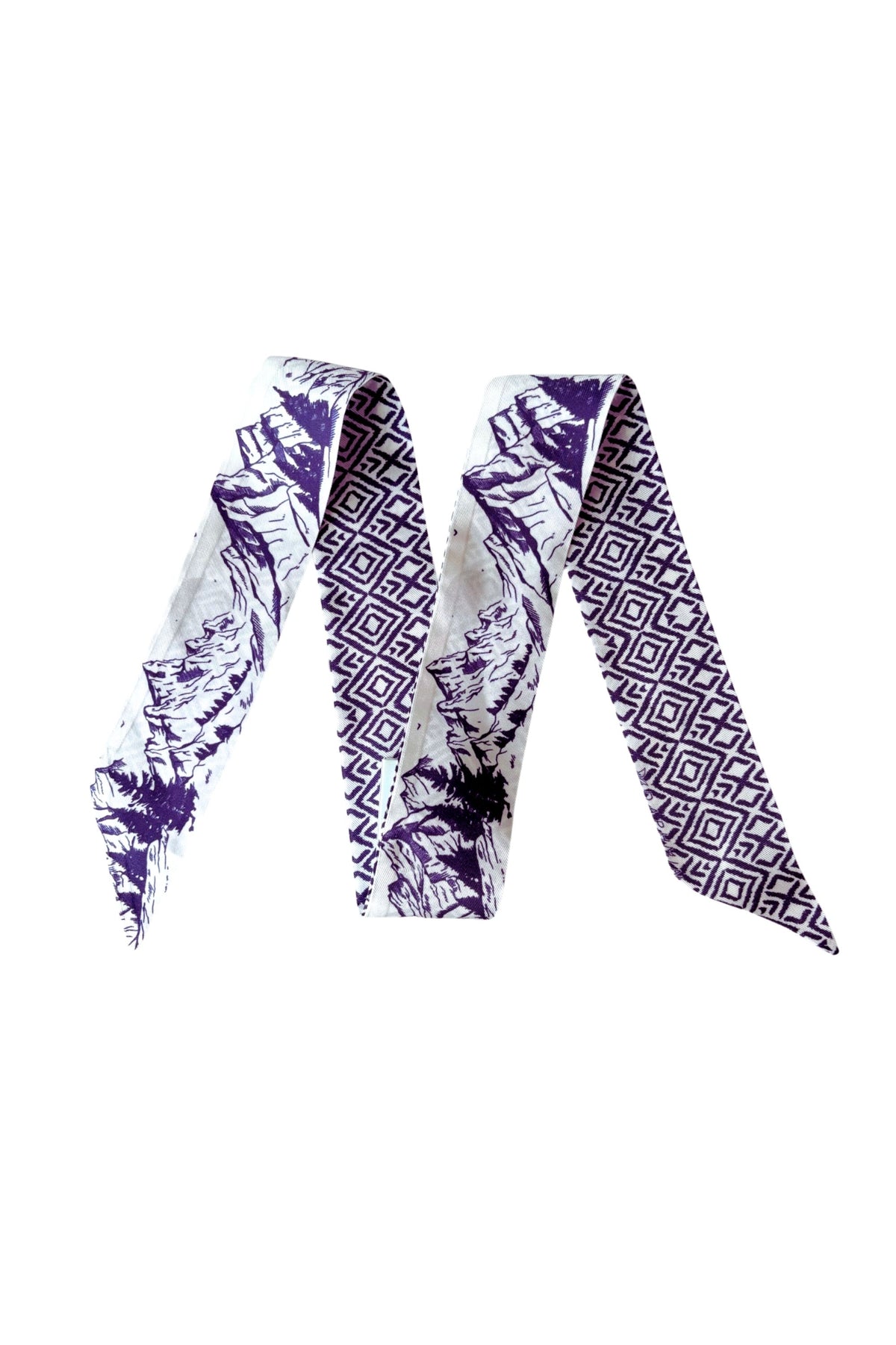 Montagne Double-Sided Slim Silk Scarf, image 5