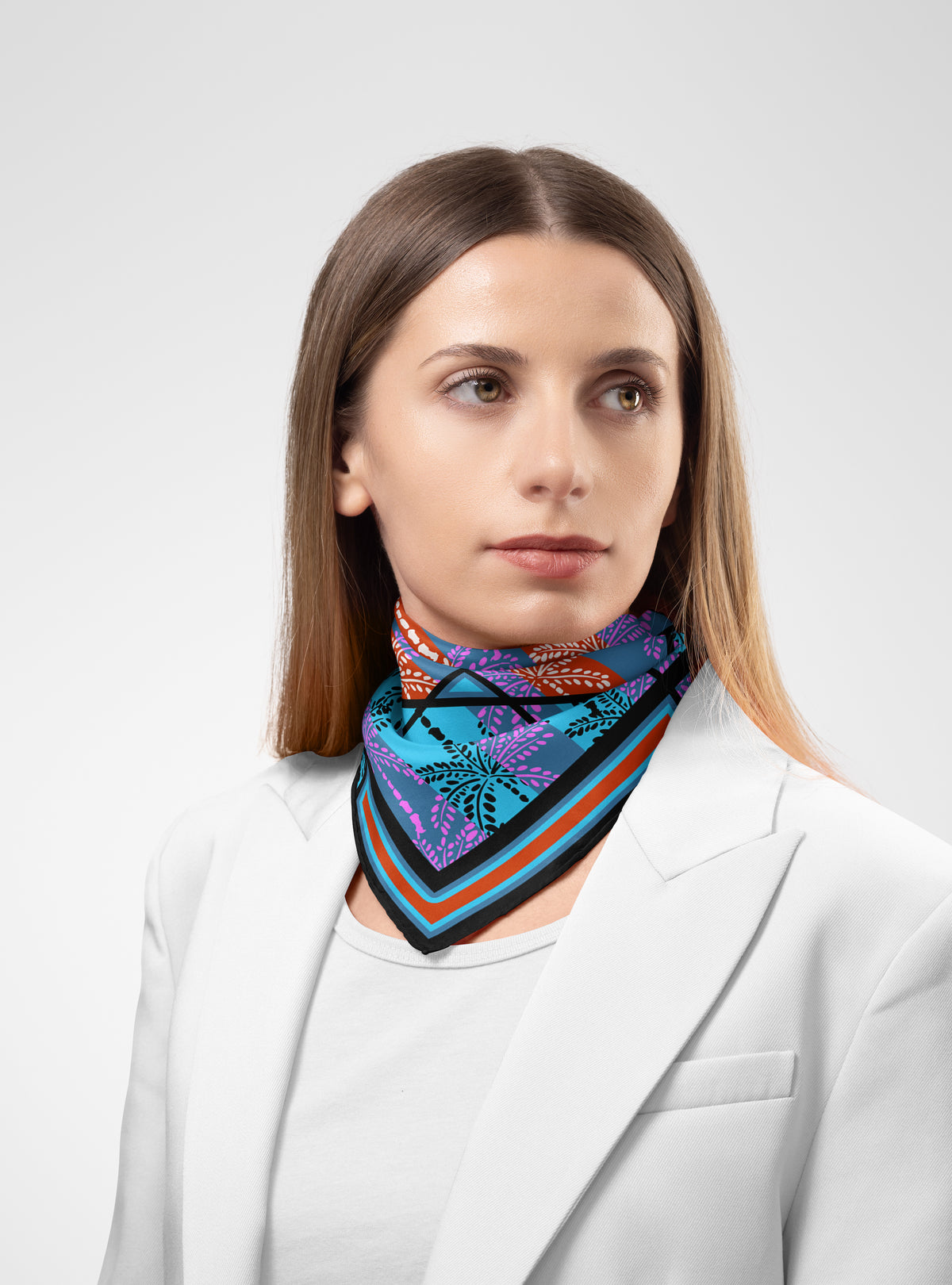 Palma Patterned Silk Scarf, image 2