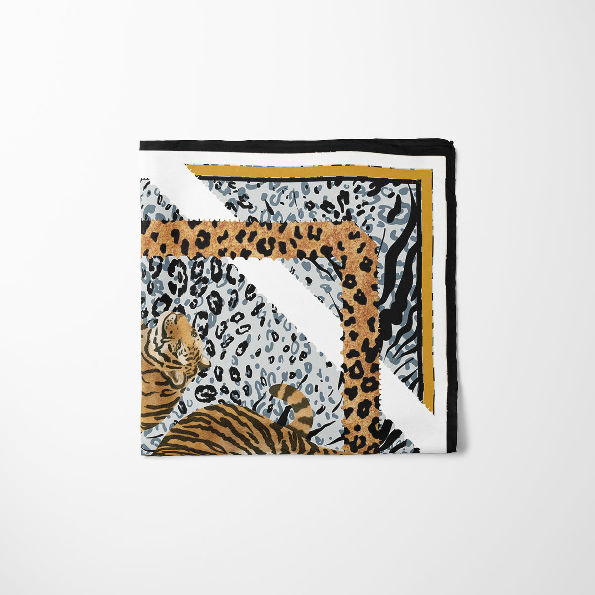 Savanna Patterned Silk Scarf, image 7