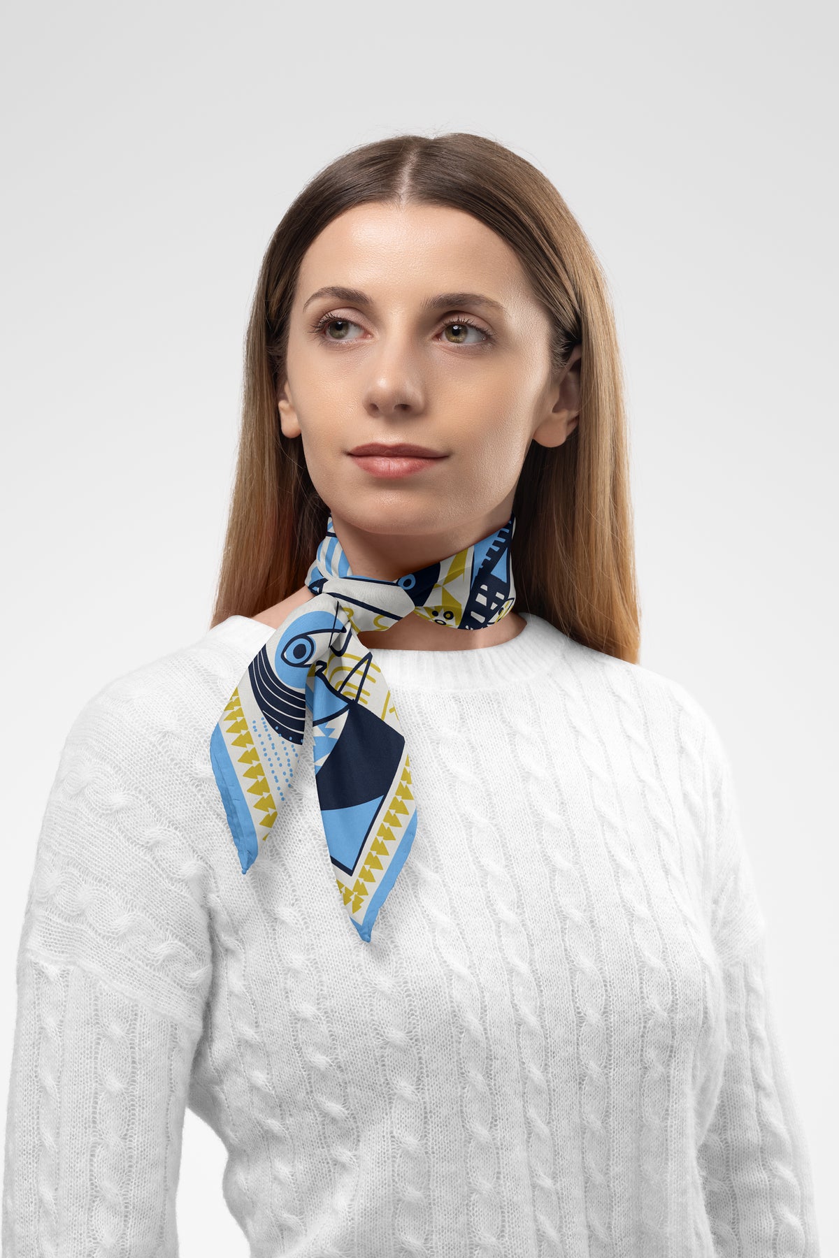 Contour Patterned Silk Scarf, image 3