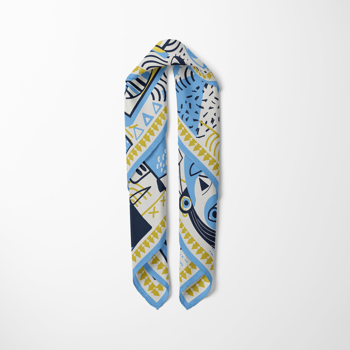 Contour Patterned Silk Scarf, image 6