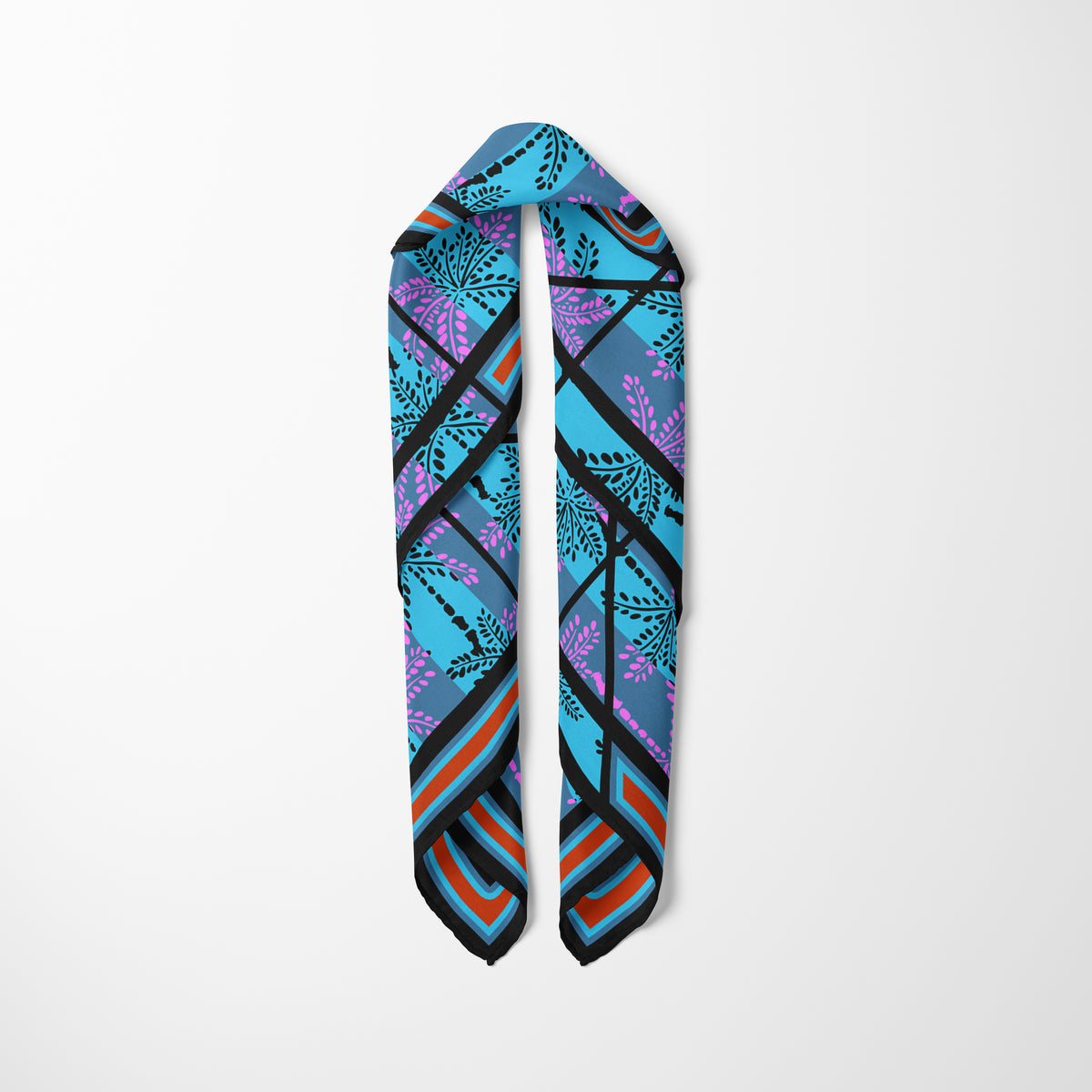Palma Patterned Silk Scarf, image 7