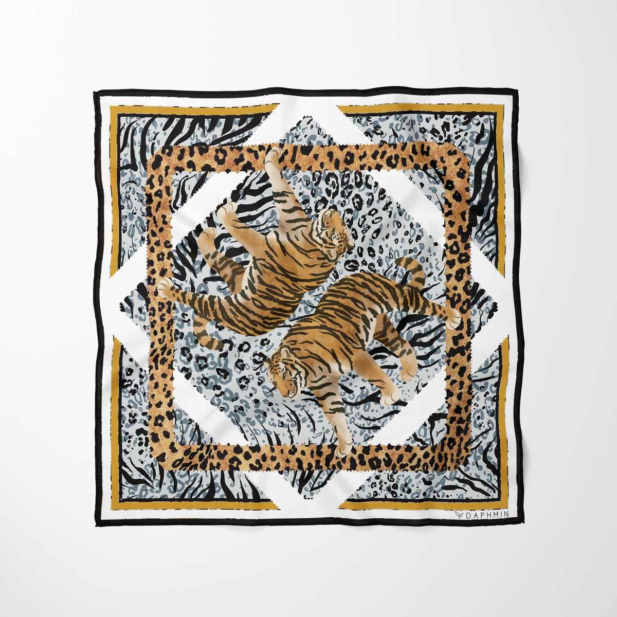 Savanna Patterned Silk Scarf, image 8