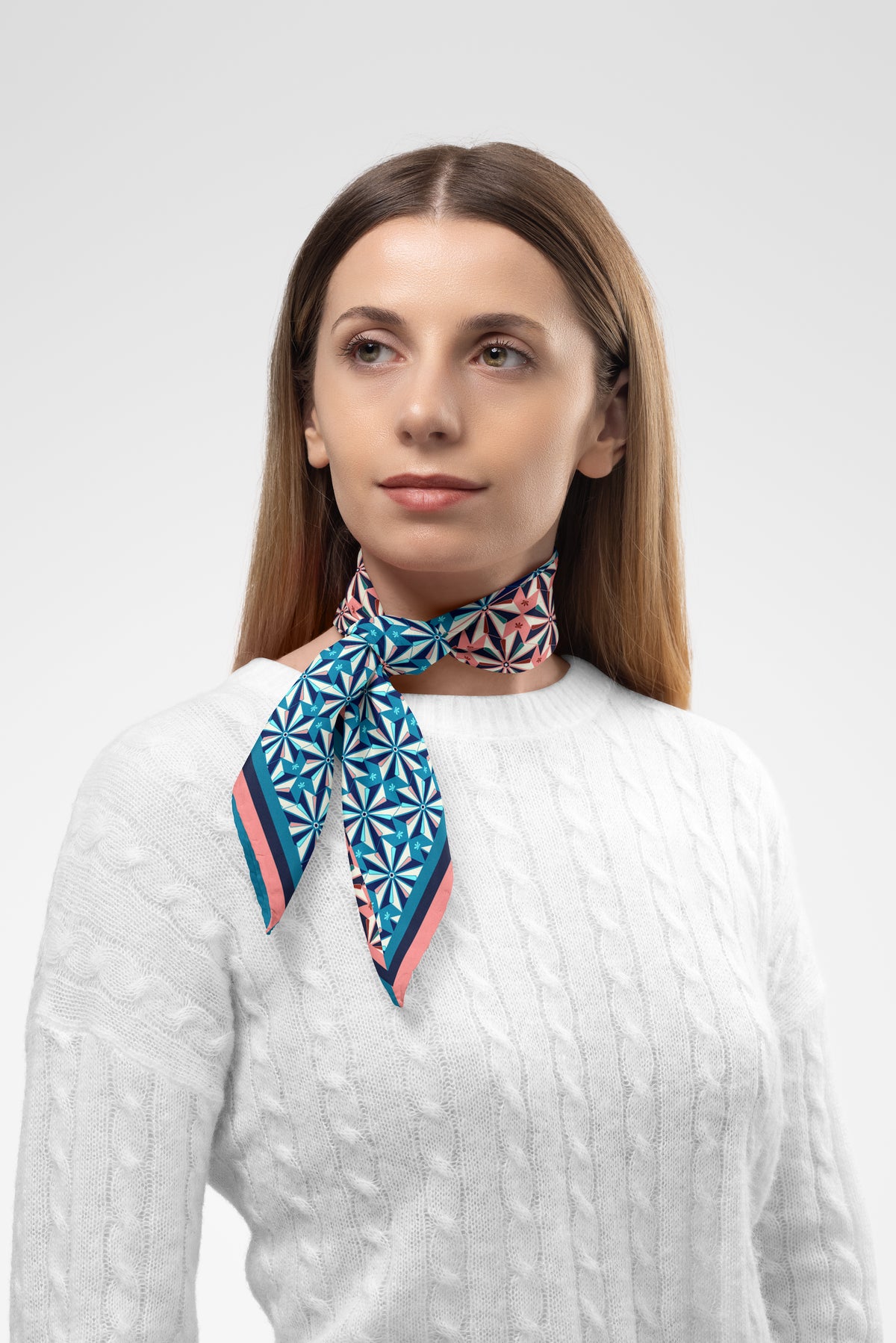 Laya Patterned Silk Scarf, image 3