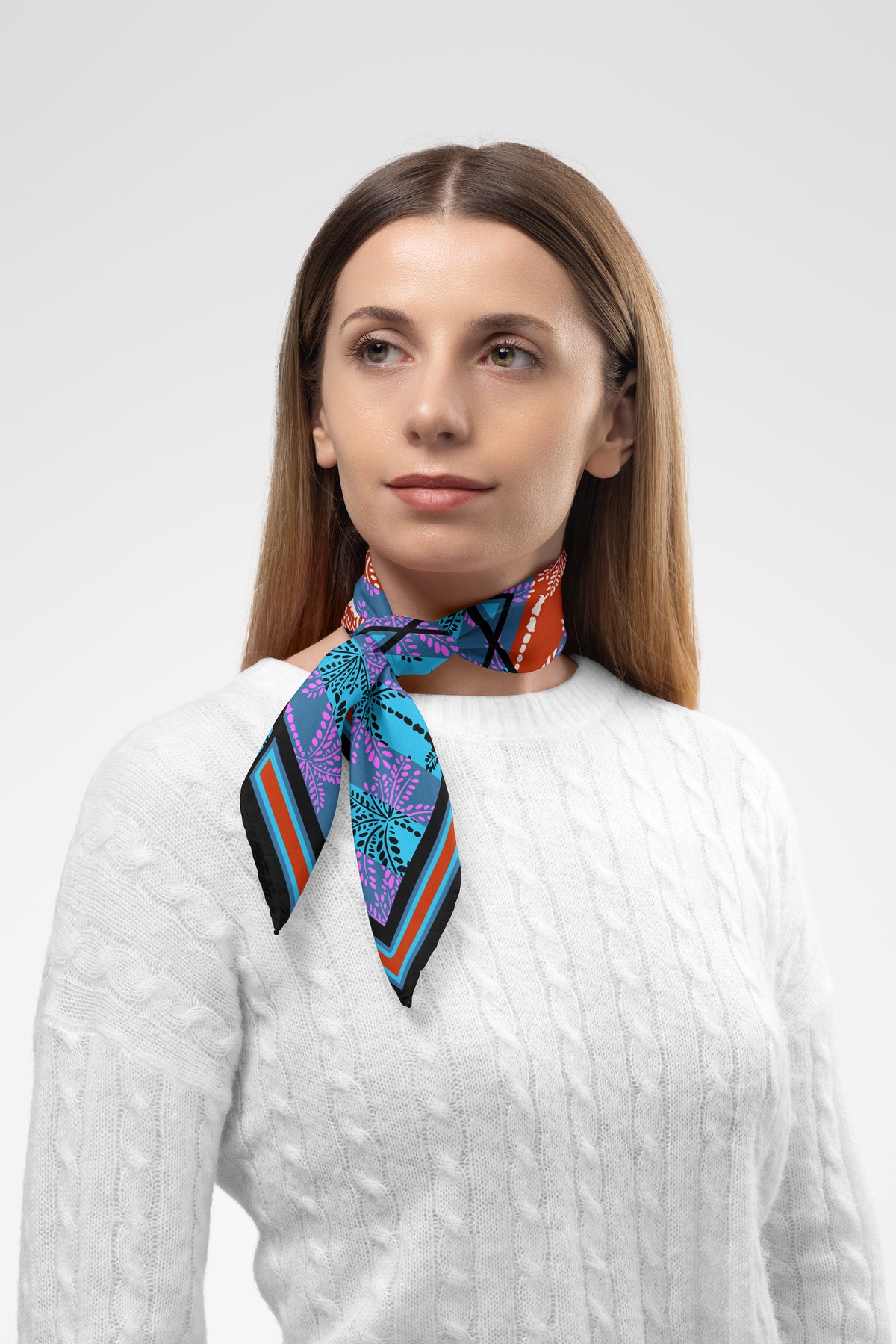 Palma Patterned Silk Scarf, image 3