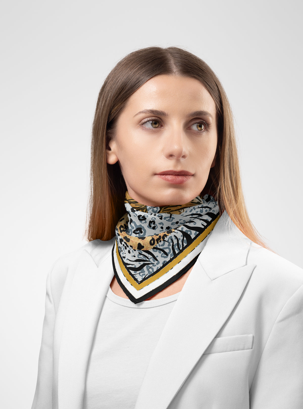Savanna Patterned Silk Scarf, image 2
