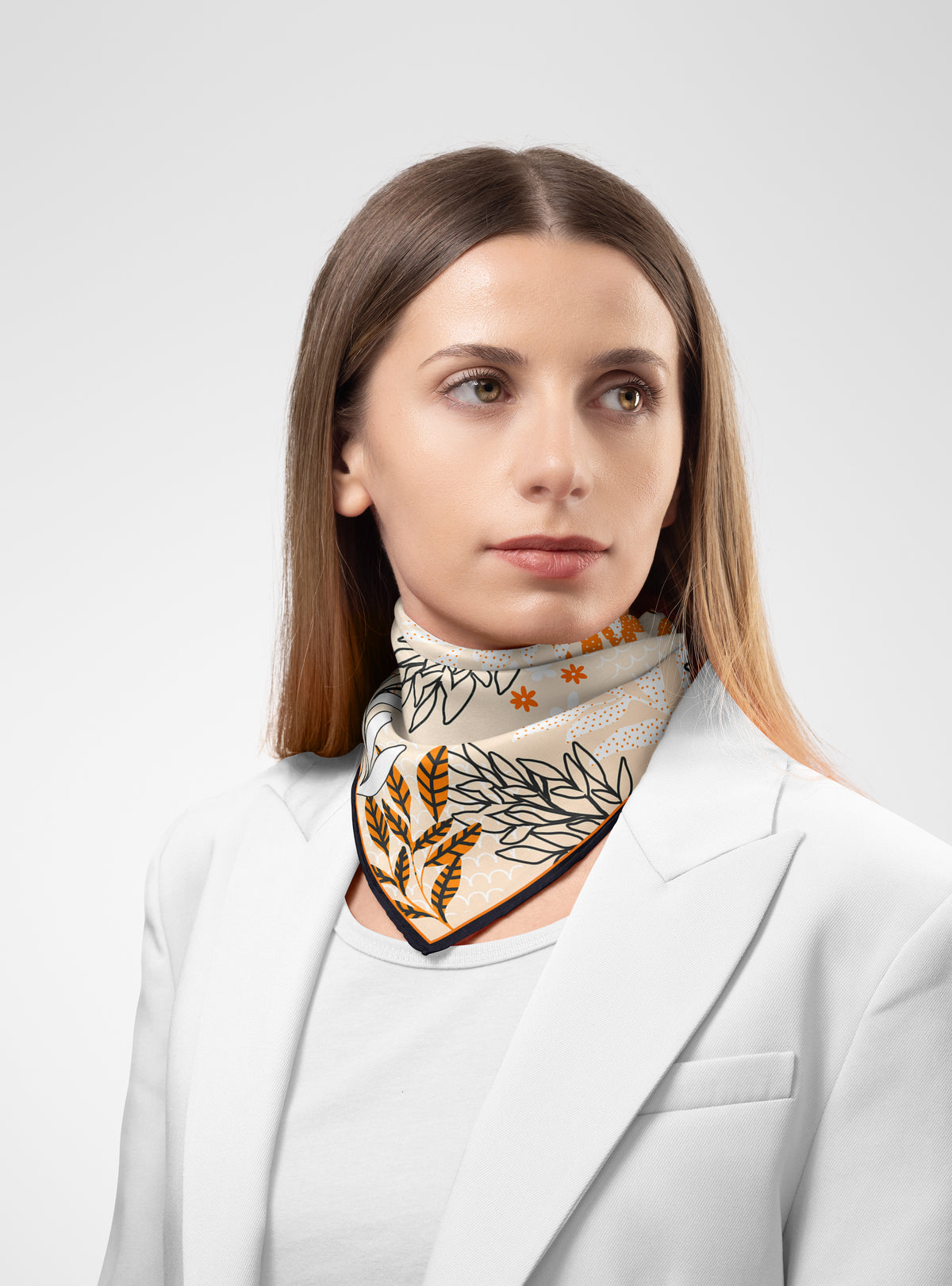 Oliva Patterned Silk Scarf, image 4