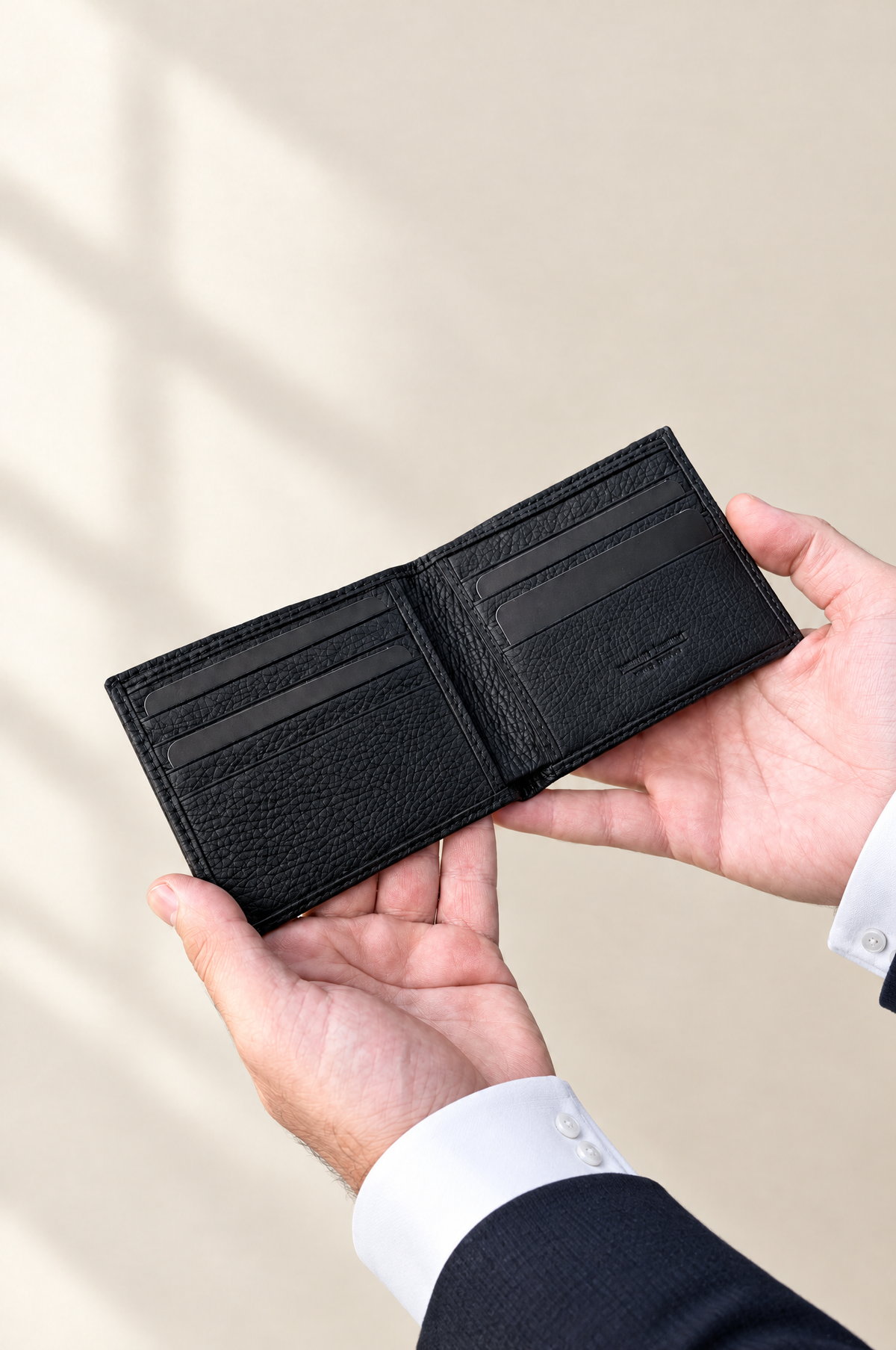 Atlas Bifold Cüzdan – Siyah, elde
